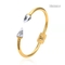Stainless steel jewelry couple big diamonds bracelet 14k gold adjustable bangles
