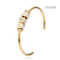Luxury 14k Gold Stainless Steel Bracelet F U N Rhinestone Bangles For Engagement