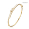 X Letter Full Rhinestone Luxury Gold Bangles Stainless 14k Gold Snap Bracelet