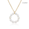 Luxury Brand 14k Gold Plated Necklaces 10 Pearls Round Pendant Necklace