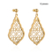 Hollow Palace Style 14k Gold Stainless Steel Earrings 5.8cm