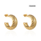 OEM Premium Stainless Steel Gold Earrings Braided Textured Metal Earrings