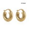 Versatile Simple Stainless Steel Gold Earrings Thick Round Coil Stud Earrings For Women
