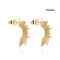 Exaggerated Stainless Steel Gold Earrings Half Sunflower Stud Earrings