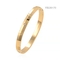 Luxurious Brand Roman Numeral Mosaic Bangle K Gold Snap Bracelet 58x44mm