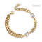 20cm CZ Gold Jewelry Bangle Thick Chain Big Rhinestone Bracelet