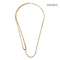 Unique 18k Gold Plated Jewelry Nice Simple Splicing Double Chain Necklace