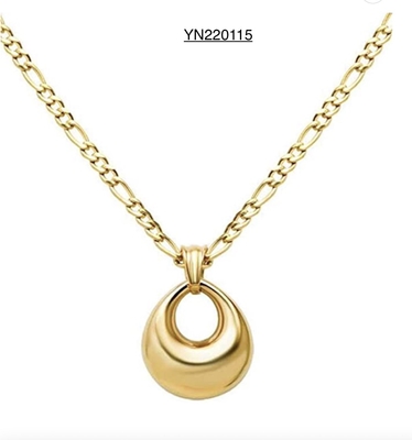 Ins Style Retro Drop Pendant Necklace Daily Torque Stainless Gold Necklace