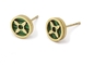 Green Plum Yellow Turquoise Earrings Men's Stainless Steel Stud Earrings