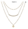 SS Steel 45cm Multi Layered Gold Cross Necklace For Women